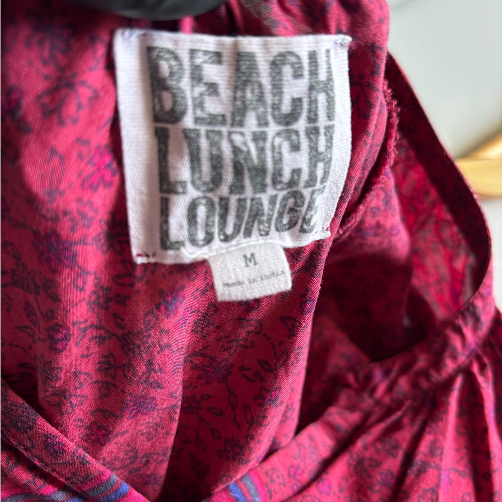 BeachLunchLounge Boho Floral Blouse V-Neck Viscose Peasant Top Festival Size M - Picture 8 of 9